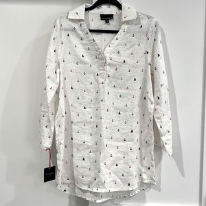 NWT Cynthia Rowley Linen Nautical Tunic - Size Small